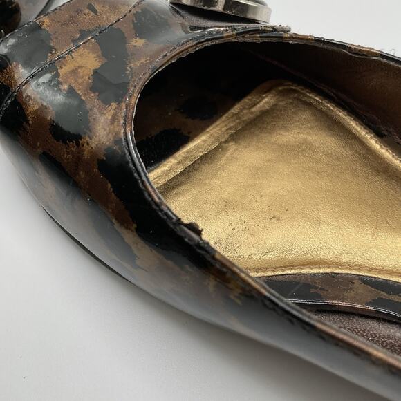 Antonio Melani Shoes Womens 8M Leopard Slingback Peep Toe Low Wedge Heel Slip On - Picture 13 of 13